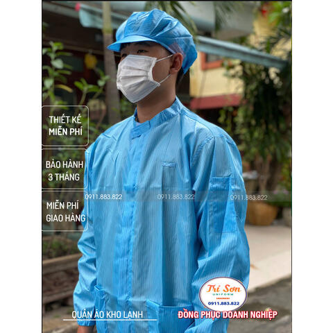 Áo Phòng Sạch BLU Dài Tay PSTS009