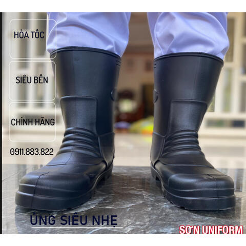 Ủng Thủy Sản Xốp Siêu Nhẹ Xanh Neon VAC-UTS001