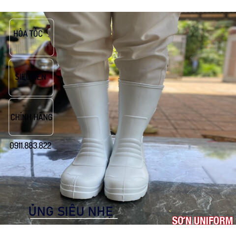 Ủng Thủy Sản Xốp Siêu Nhẹ Xanh Neon VAC-UTS007