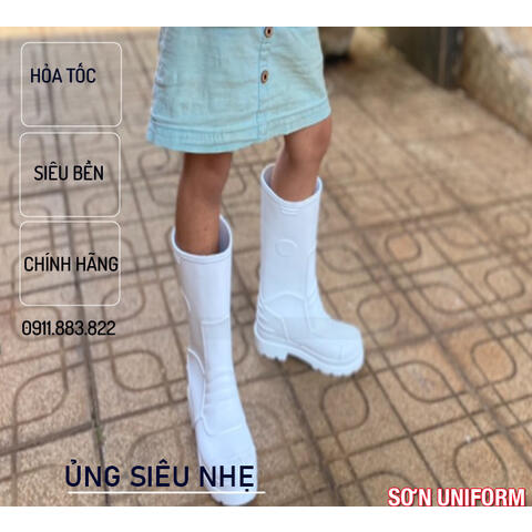 Ủng Thủy Sản Xốp Siêu Nhẹ Xanh Neon VAC-UTS008