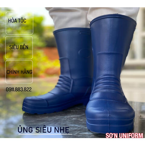Ủng Thủy Sản Xốp Siêu Nhẹ Xanh Neon VAC-UTS009
