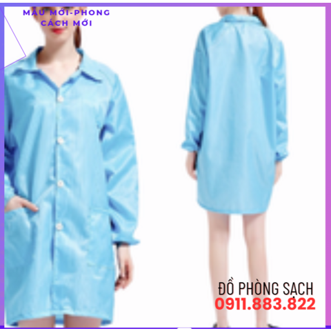 Quần Áo Phòng Sạch Blouse Xanh ,Cổ Bẻ, Dài Tay PSTS0025