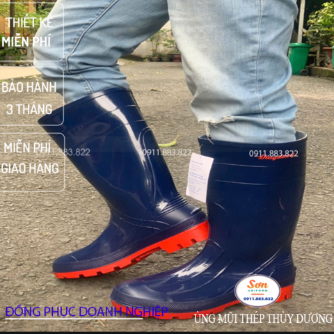 ỦNG CAO SU THÙY DƯƠNG MŨI THÉP - ĐẾ THÉP MÀU XANH DƯƠNG UTD003