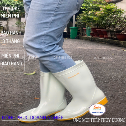 ỦNG CAO SU THÙY DƯƠNG MŨI THÉP - ĐẾ THÉP MÀU TRẮNG UTD001