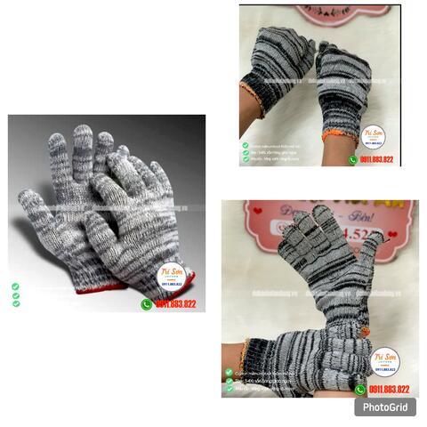 Găng tay len muối tiêu GTL001