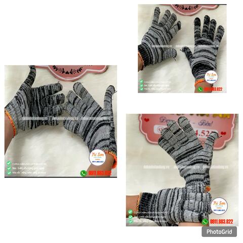 Găng tay len muối tiêu GTL002