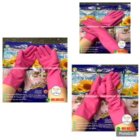 GĂNG TAY CAO SU HƯỚNG DƯƠNG HỒNG GTCS0022